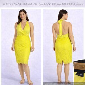 Alexia Admor Vibrant Yellow Backless Halter Dress – Size M